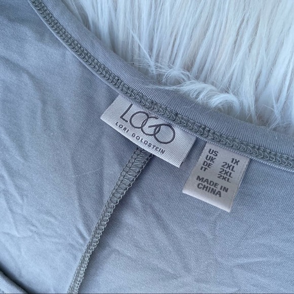 LOGO Lori Goldstein gray neon trim mode dress 1X - Picture 4 of 7